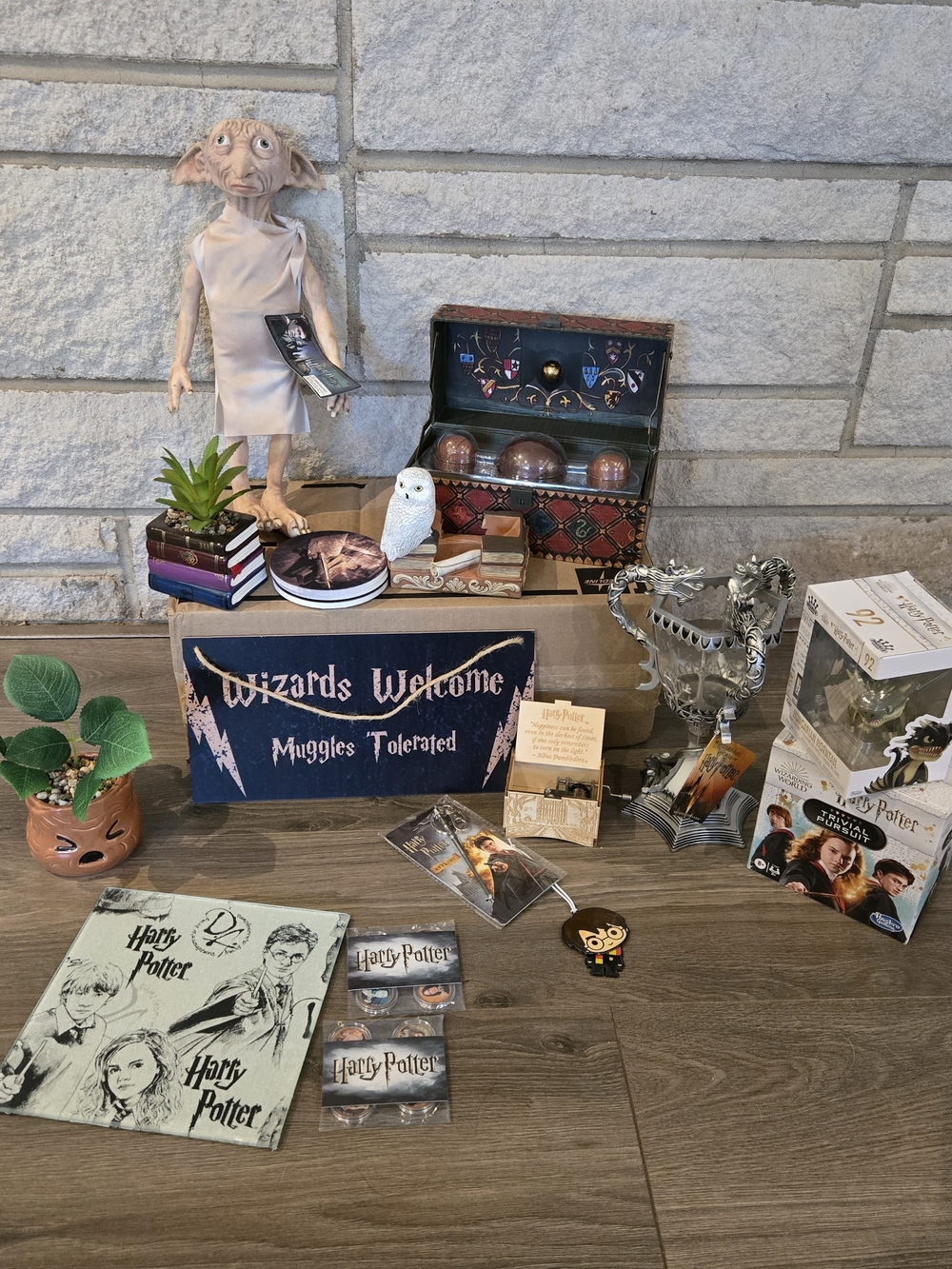 Harry Potter LOT Collection New  Some W Tags Quidditch Box Keys Goblet Read Dscr